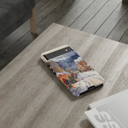 Bustling Victorian Christmas Market - Impact Resistant Phone Case